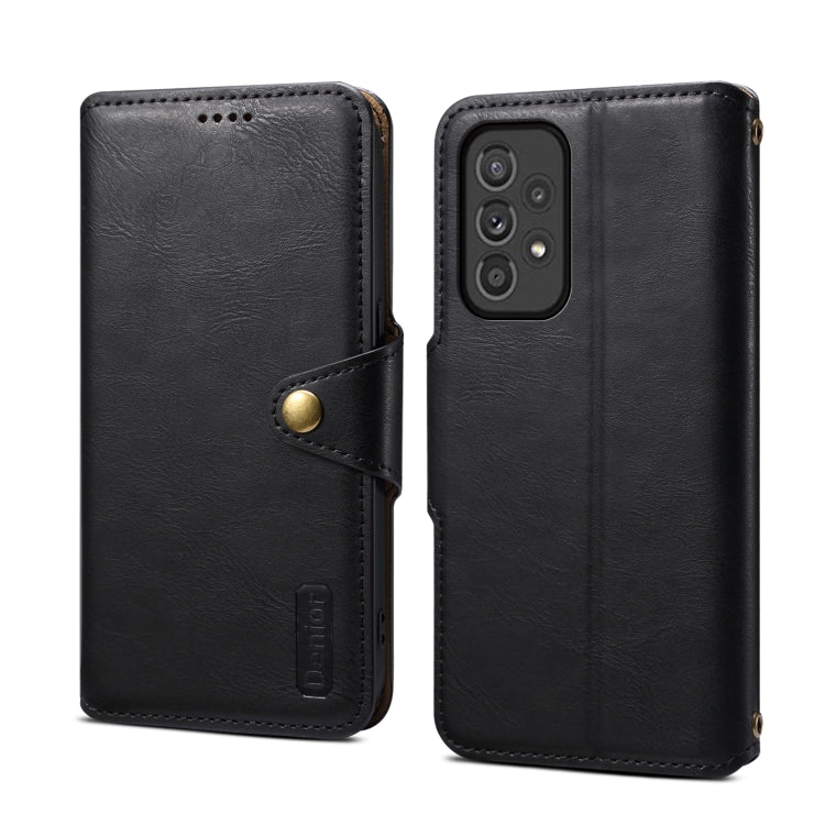 For Samsung Galaxy A33 5G Denior Cowhide Texture Wallet Style Leather Phone Case(Black)