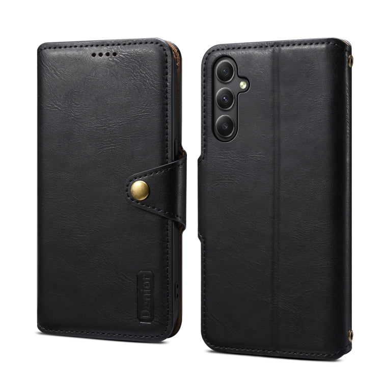 For Samsung Galaxy A34 5G Denior Cowhide Texture Wallet Style Leather Phone Case(Black)