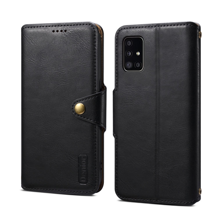 For Samsung Galaxy A51 4G Denior Cowhide Texture Wallet Style Leather Phone Case(Black)