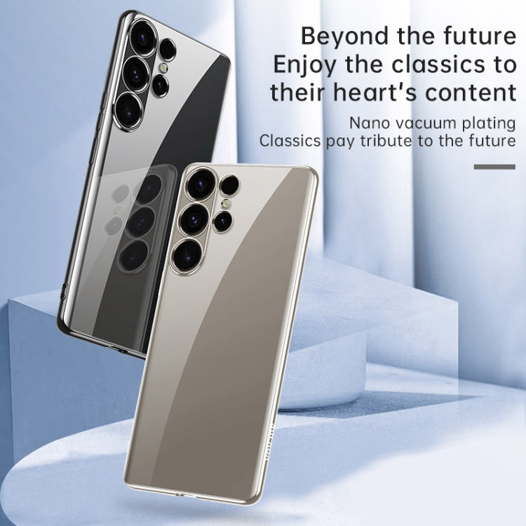 For Samsung Galaxy S25 5G SULADA Electroplating TPU Transparent Phone Case(Black)