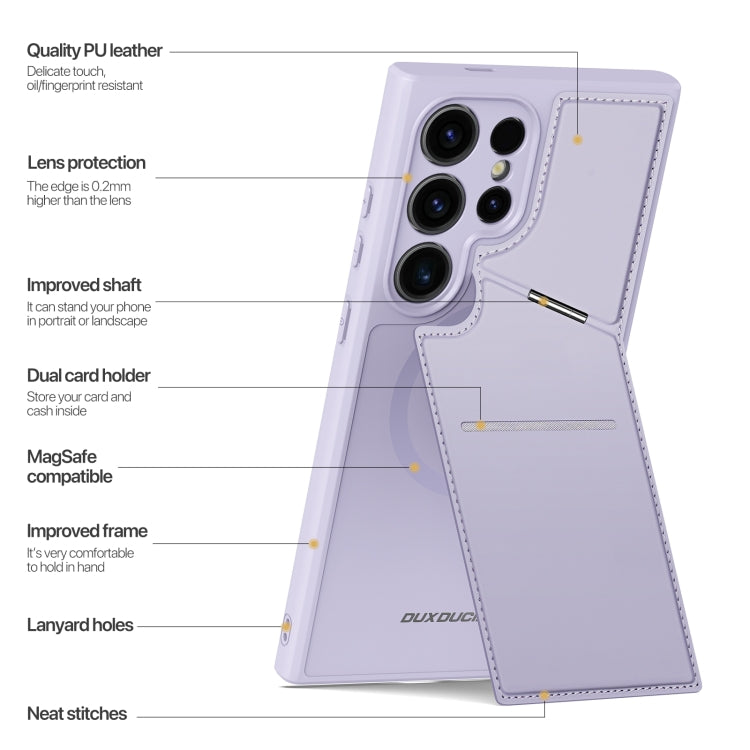 For Samsung Galaxy S24 Ultra 5G DUX DUCIS Rafi II Series MagSafe Magnetic Holder RFID Phone Case(Purple)