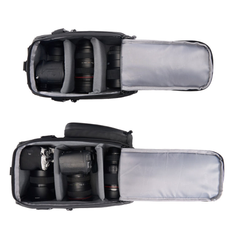 CADeN D116 Mountain Bike Panniers Tail Bags Crossbody Camera Bag Photography Lens Shoulder Bag, Size:37 x 19.5 x 23cm(Black)