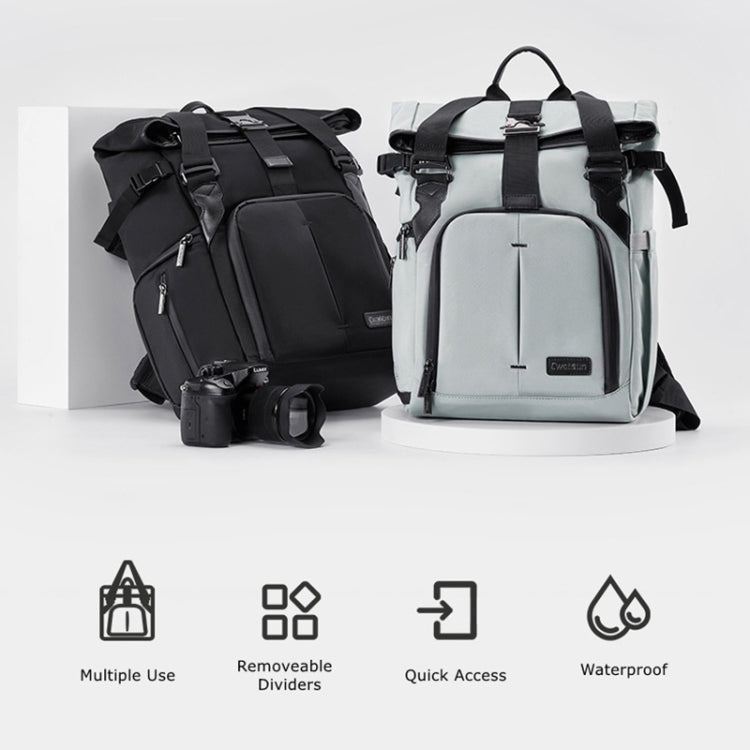 Cwatcun D95 Large Capacity Photography Backpack Shoulders Laptop Camera Bag, Size:30.5 x 18 x 38cm(Silver Grey)