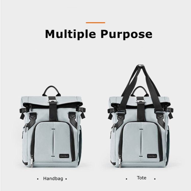 Cwatcun D95 Large Capacity Photography Backpack Shoulders Laptop Camera Bag, Size:30.5 x 18 x 38cm(Dark Black)
