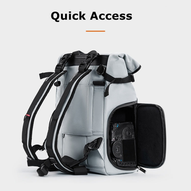 Cwatcun D95 Large Capacity Photography Backpack Shoulders Laptop Camera Bag, Size:30.5 x 18 x 38cm(Silver Grey)