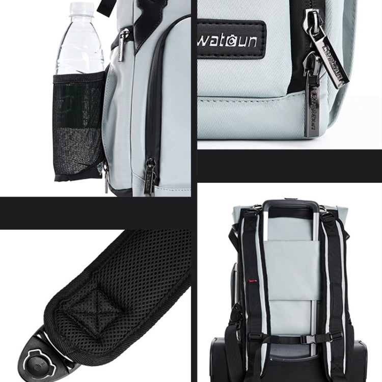 Cwatcun D95 Large Capacity Photography Backpack Shoulders Laptop Camera Bag, Size:30.5 x 18 x 38cm(Silver Grey)