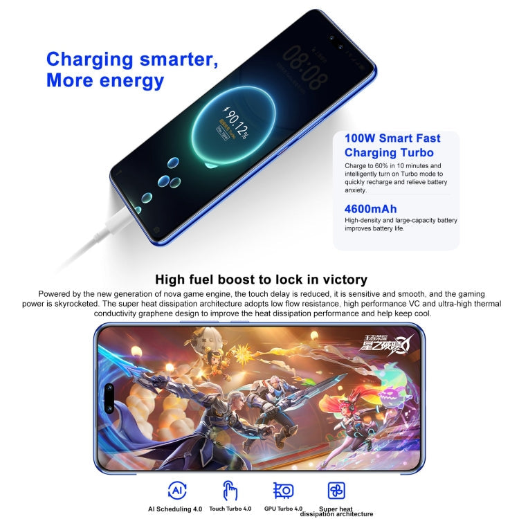 Huawei nova 12 Pro, 12GB+512GB, Screen Fingerprint Identification, 6.76 inch HarmonyOS 4.0 Octa Core, Network: 4G, NFC, OTG, Not Support Google Play(Blue)