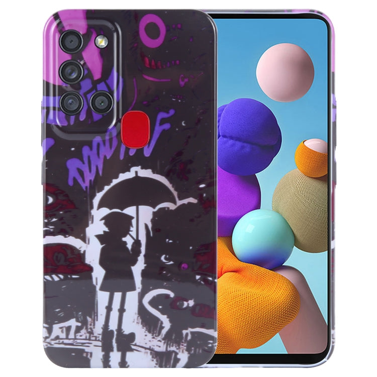 Painted Pattern Precise Hole PC Phone Case, For Samsung Galaxy A21s