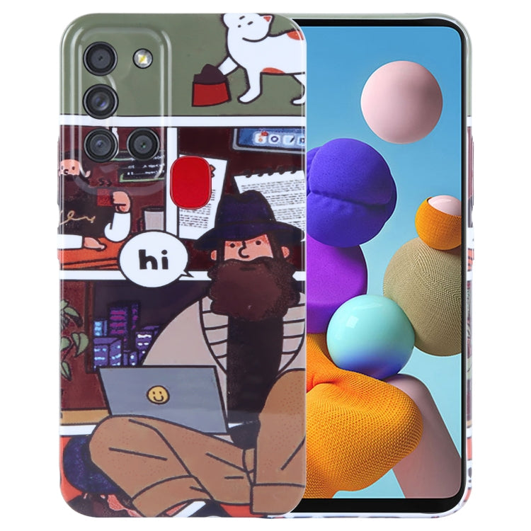 Painted Pattern Precise Hole PC Phone Case, For Samsung Galaxy A21s