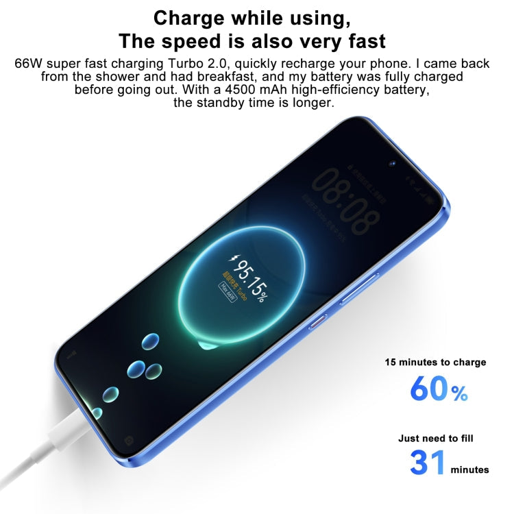 Huawei nova 12 Active, 8GB+256GB, Screen Fingerprint Identification, 6.7 inch HarmonyOS 4.0 Qualcomm Snapdragon 778G 4G Octa Core, Network: 4G, NFC, OTG, Not Support Google Play(White)