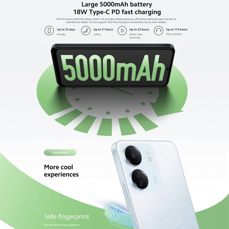 Xiaomi Redmi 13C 5G, 6GB+128GB,  6.74 inch MIUI 14 MediaTek Dimensity 6100+ Octa Core 2.2GHz, NFC, Network: 5G, Not Support Google Play(Starlight Black)