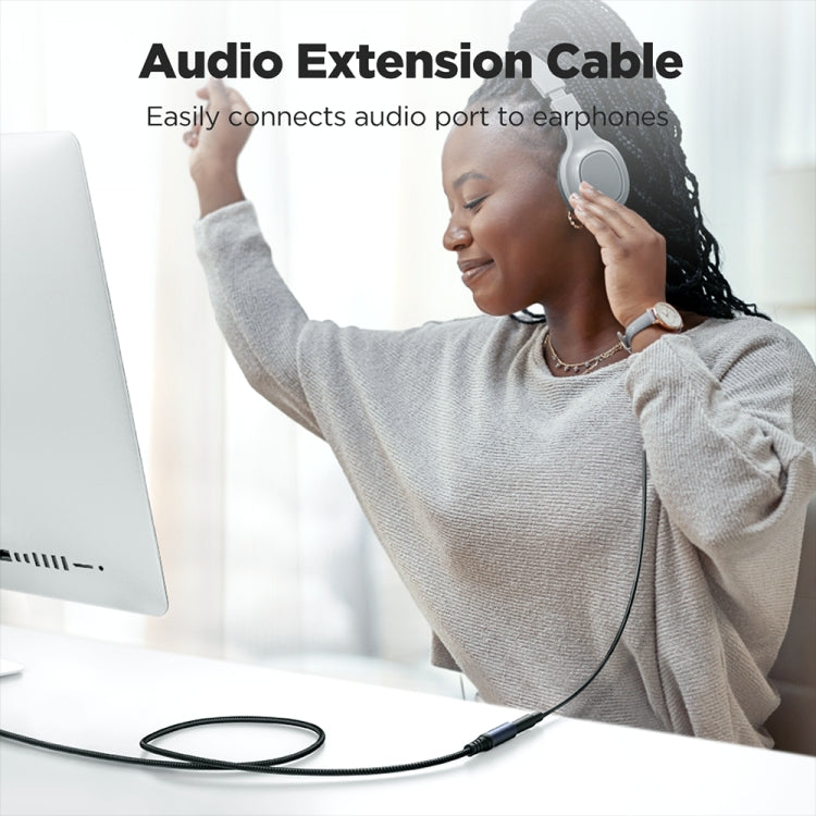 JOYROOM SY-A09 Transsion Series 3.5mm to 3.5mm Female AUX Audio Adapter Cable, Length: 1.2m(Black)