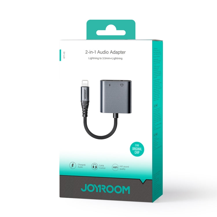 JOYROOM SY-L01 Transsion Series 2 in 1 8 Pin to 3.5mm+8 Pin Audio Adapter(Black)