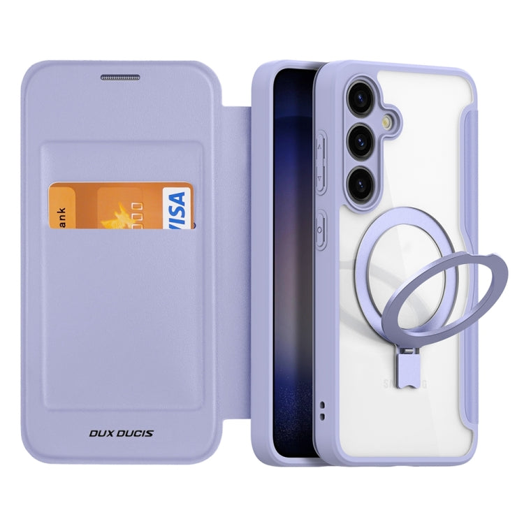 For Samsung Galaxy S24+ 5G DUX DUCIS Skin X Pro Series Magsafe Ring Holder Leather Phone Case(Purple)