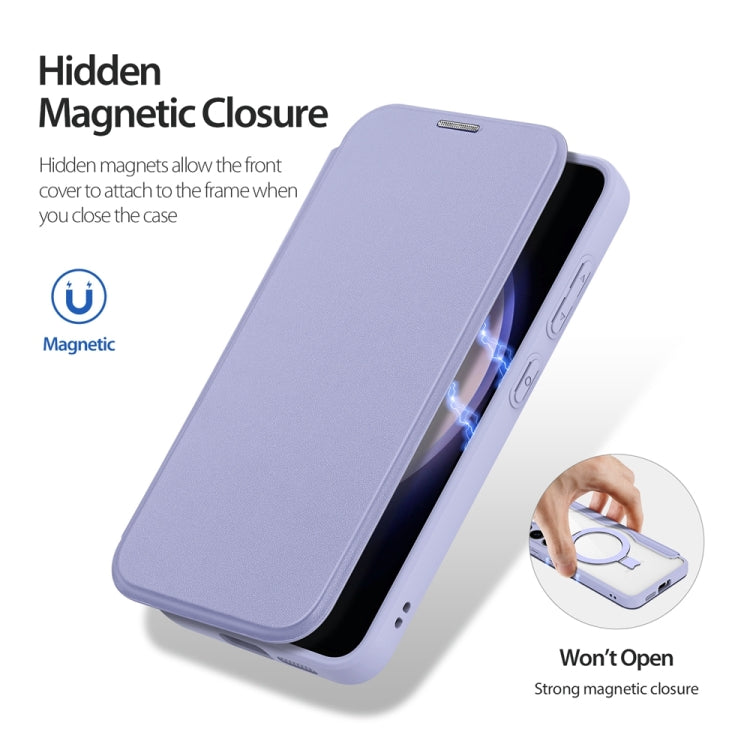 For Samsung Galaxy S24+ 5G DUX DUCIS Skin X Pro Series Magsafe Ring Holder Leather Phone Case(Purple)