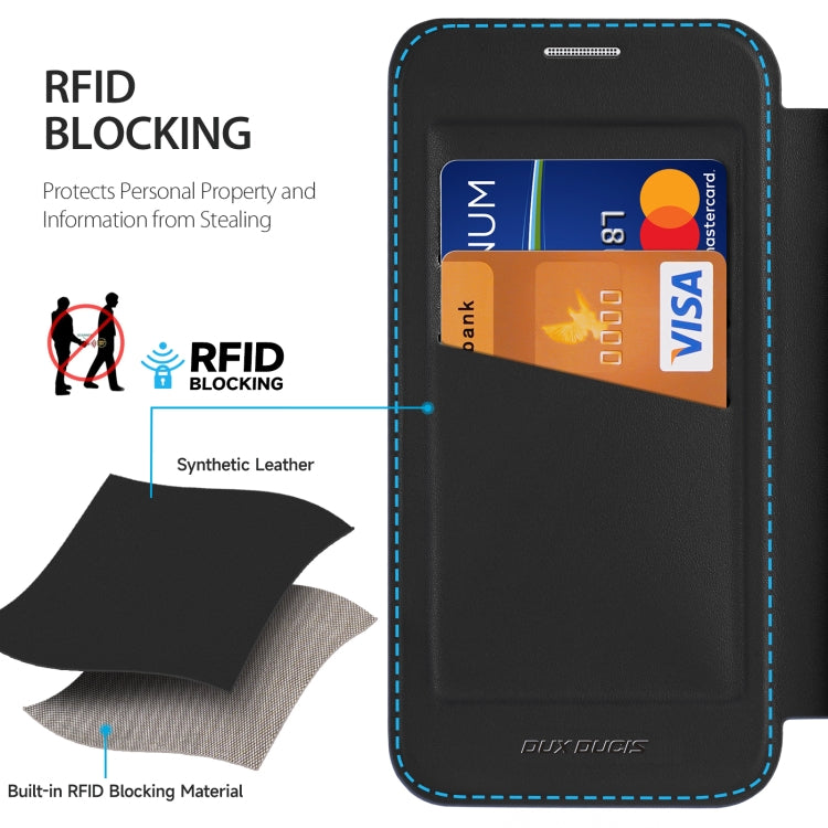 For Samsung Galaxy S25 5G DUX DUCIS Skin X Pro Series Magsafe Ring Holder Leather Phone Case(Black)