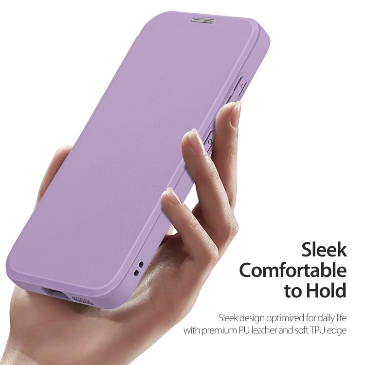 For Samsung Galaxy S25+ 5G DUX DUCIS Skin X Pro Series Magsafe Ring Holder Leather Phone Case(Purple)