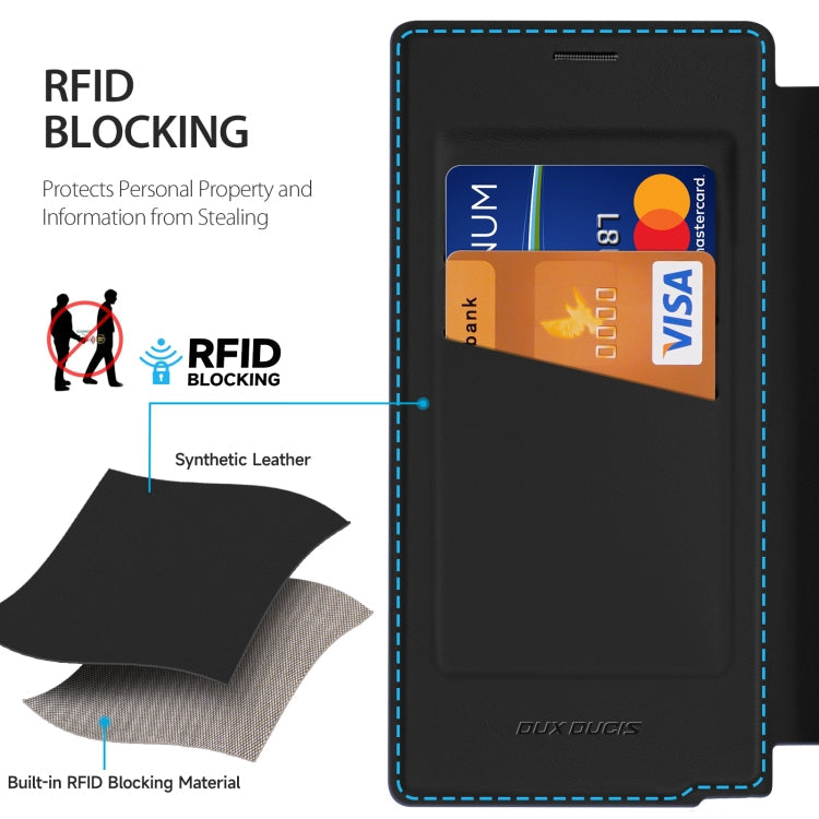 For Samsung Galaxy S25 Ultra 5G DUX DUCIS Skin X Pro Series Magsafe Ring Holder Leather Phone Case(Black)