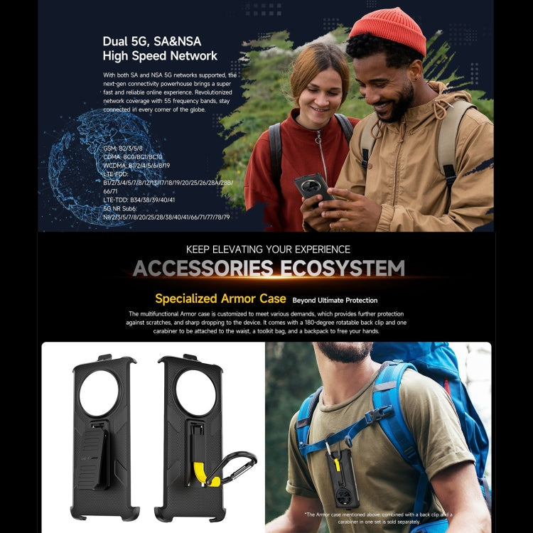 [HK Warehouse] Ulefone Armor 23 Ultra Rugged Phone, 12GB+512GB, 6.78 inch Android 13 MediaTek Dimensity 8020 Octa Core up to 2.6GHz, Network: 5G, NFC, OTG, Satellite Messaging(Umbra Orange)