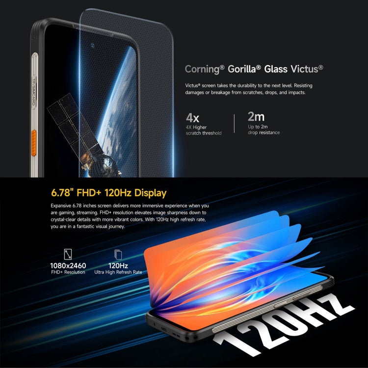 [HK Warehouse] Ulefone Armor 23 Ultra Rugged Phone, 12GB+512GB, 6.78 inch Android 13 MediaTek Dimensity 8020 Octa Core up to 2.6GHz, Network: 5G, NFC, OTG, Satellite Messaging(Umbra Orange)