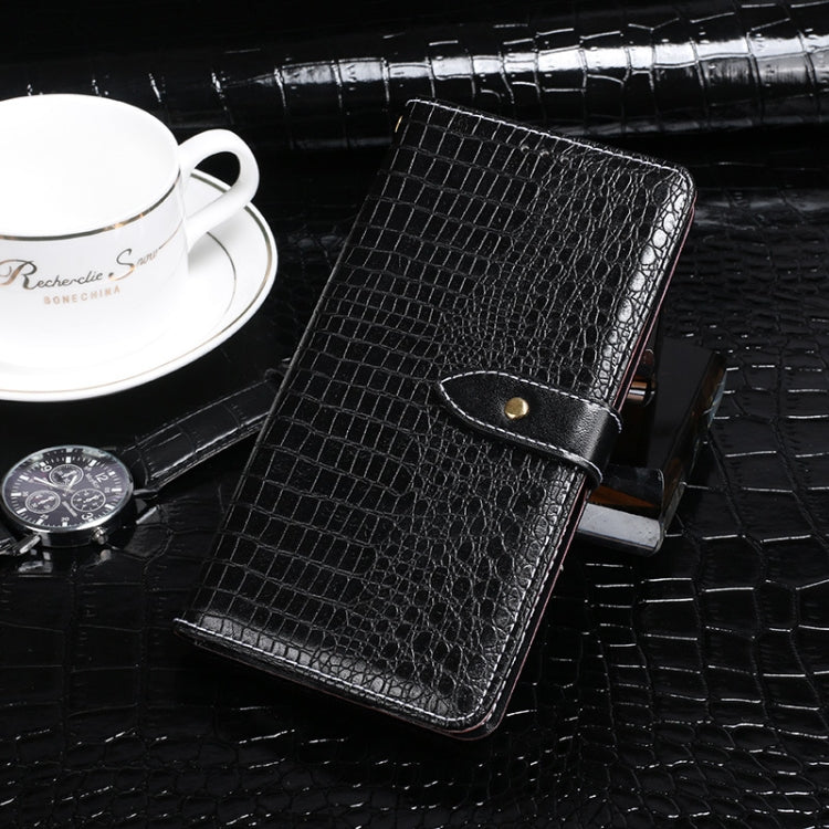 For Google Pixel 8 idewei Crocodile Texture Leather Phone Case(Black)