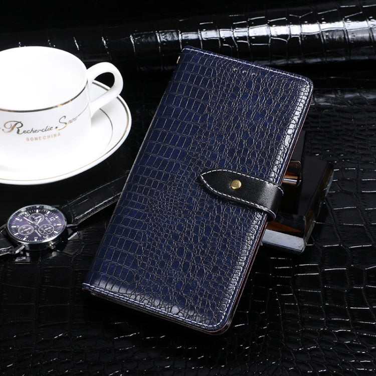 For Motorola Moto G54 5G idewei Crocodile Texture Leather Phone Case(Dark Blue)