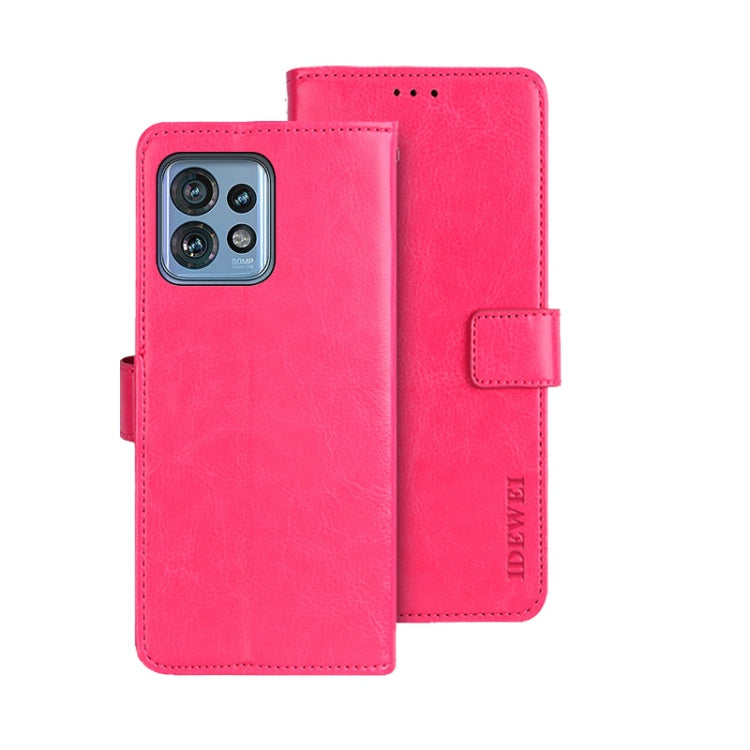 For Motorola Edge 40 Pro 5G idewei Crazy Horse Texture Leather Phone Case(Rose Red)