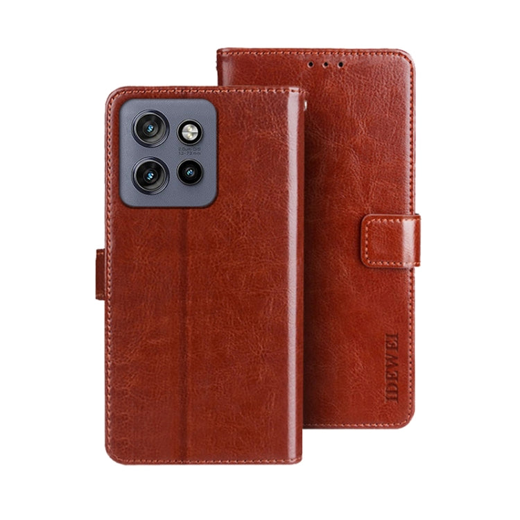 idewei Crazy Horse Texture Leather Phone Case, For Motorola Moto G55 5G, For Motorola Edge 50 Neo, For Motorola Moto G84 5G