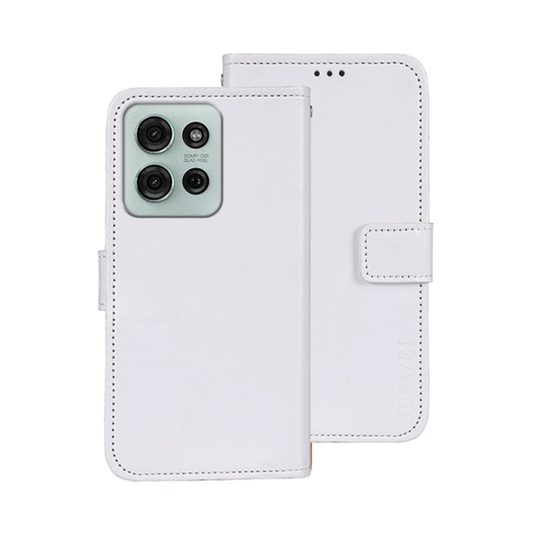 For Motorola Moto G75 5G idewei Crazy Horse Texture Leather Phone Case(White)