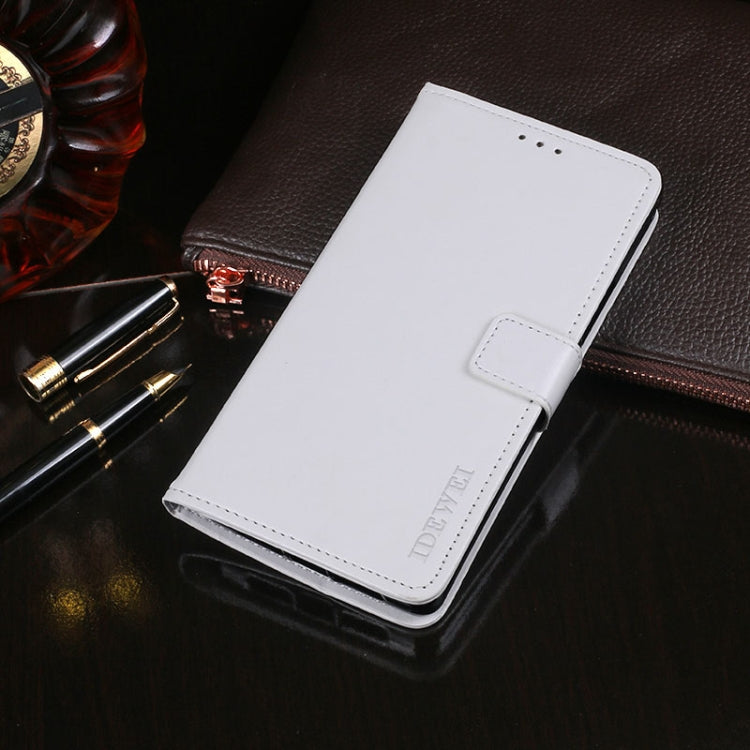 For Sony Xperia 1 V idewei Crazy Horse Texture Leather Phone Case with Holder(White)