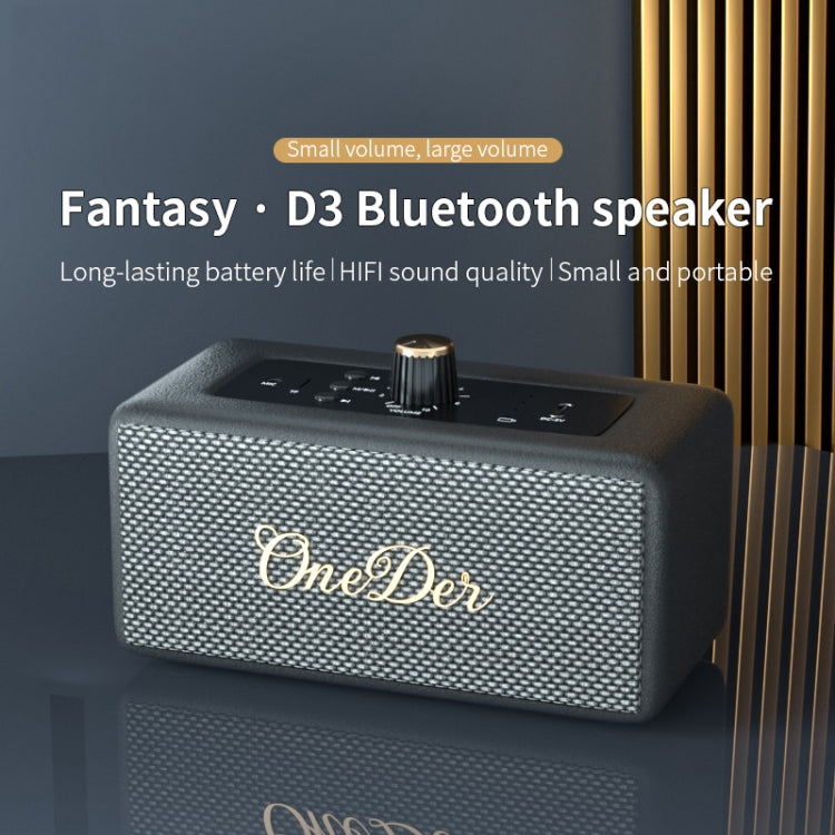 Oneder D3 Retro Leather Casing 30W Dual Units Wireless Bluetooth Speaker(Brown)