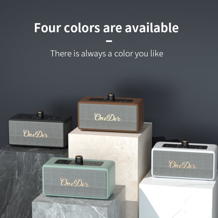 Oneder D3 Retro Leather Casing 30W Dual Units Wireless Bluetooth Speaker(White)