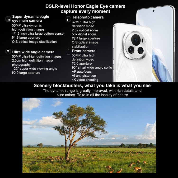 Honor Magic6, 16GB+512GB, 6.78 inch Magic OS 8.0 Snapdragon 8 Gen 3 Octa Core up to 3.3GHz, Network: 5G, OTG, NFC, Support Google Play(Black)