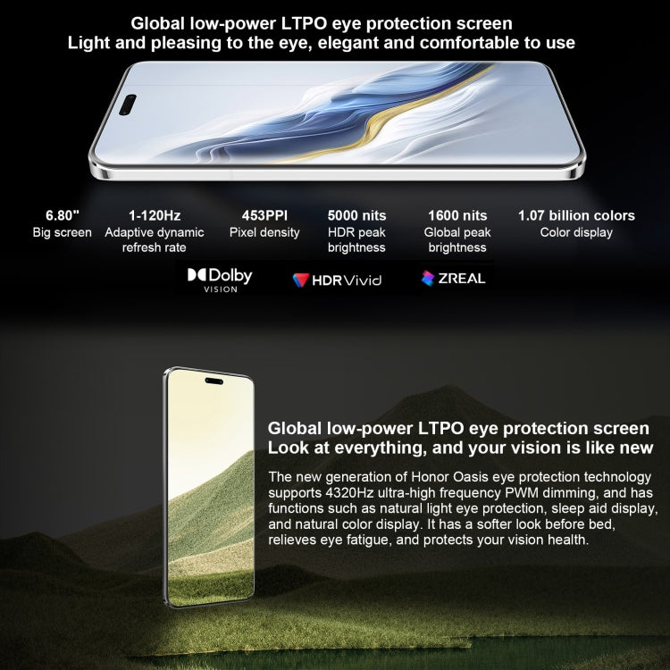 Honor Magic6 Pro, 12GB+256GB,  6.8 inch Magic OS 8.0 Snapdragon 8 Gen 3 Octa Core up to 3.3GHz, Network: 5G, OTG, NFC, Support Google Play(Black)