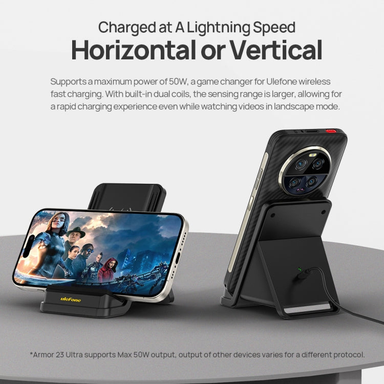 Ulefone WCS01 50W Air-cooled Wireless Charger Stand(Black)