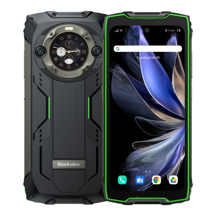 Blackview BV9300 Pro, 12GB+256GB, IP68/IP69K/MIL-STD-810H, 6.7 inch + 1.32 inch Android 13 MediaTek Helio G99 Octa Core, Network: 4G, NFC, OTG(Green)