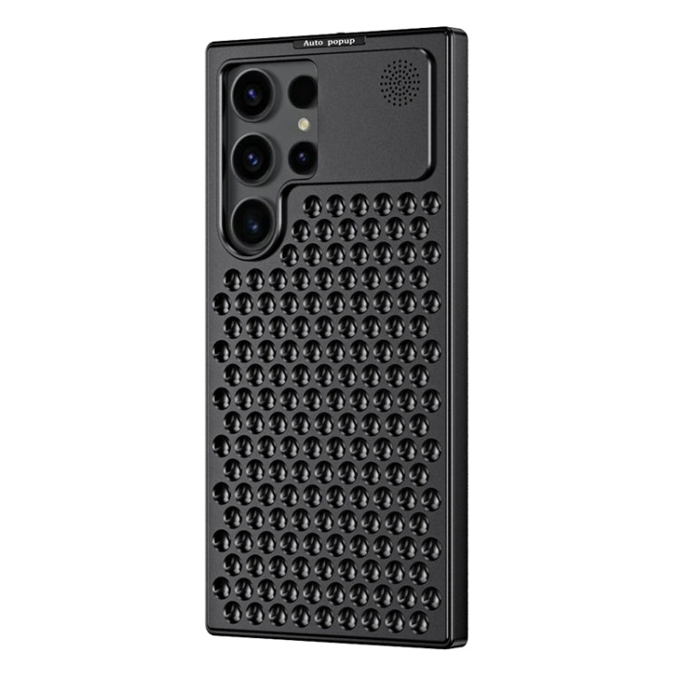For Samsung Galaxy S22 Ultra 5G R-JUST RJ58 Aromatherapy Metal Cooling Phone Case(Black)
