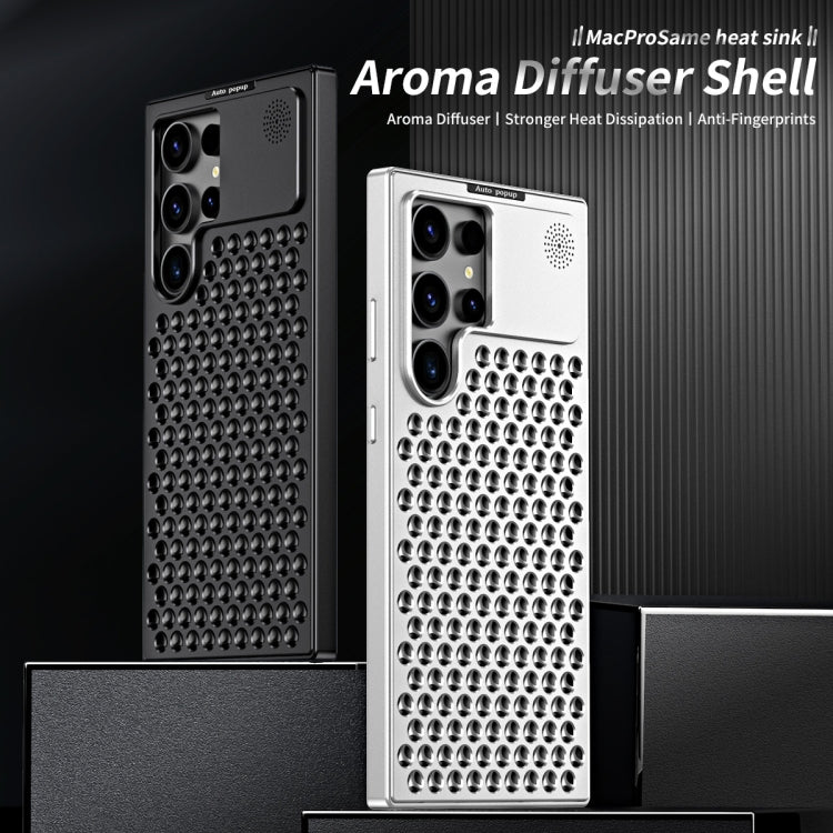 For Samsung Galaxy S24 Ultra 5G R-JUST RJ58 Aromatherapy Metal Cooling Phone Case(Silver)