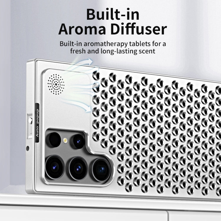 For Samsung Galaxy S24 Ultra 5G R-JUST RJ58 Aromatherapy Metal Cooling Phone Case(Silver)