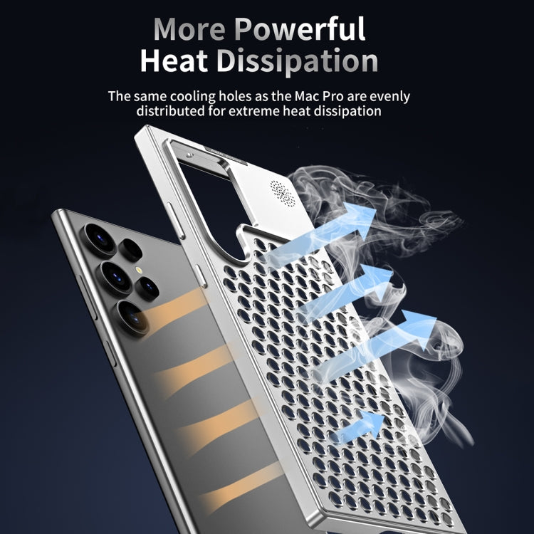 For Samsung Galaxy S22 Ultra 5G R-JUST RJ58 Aromatherapy Metal Cooling Phone Case(Black)