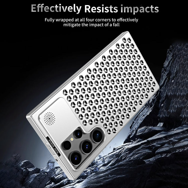 For Samsung Galaxy S24 Ultra 5G R-JUST RJ58 Aromatherapy Metal Cooling Phone Case(Black)