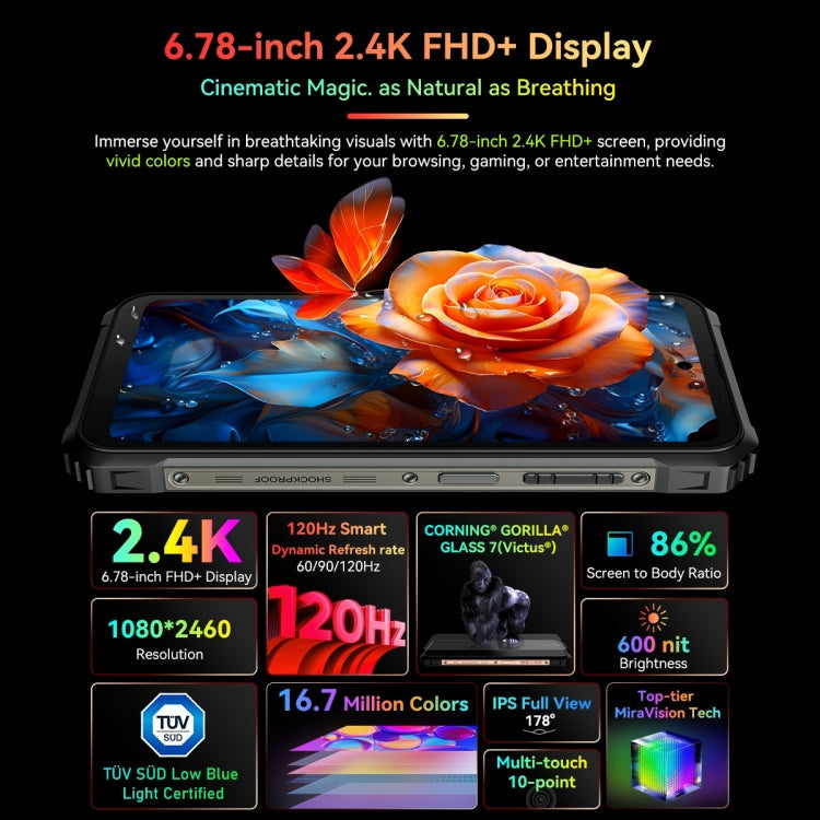 [HK Warehouse] Blackview BL9000, 12GB+512GB, IP68/IP69K/MIL-STD-810H, 6.78 inch + 1.32 inch Android 13 MediaTek Dimensity 8020 Octa Core, Network: 5G, NFC, OTG( Interstellar Black)