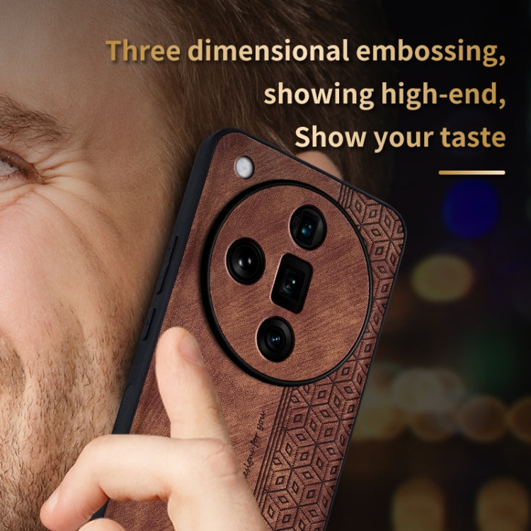 For OPPO Find X7 Ultra AZNS 3D Embossed Skin Feel Phone Case(Black)