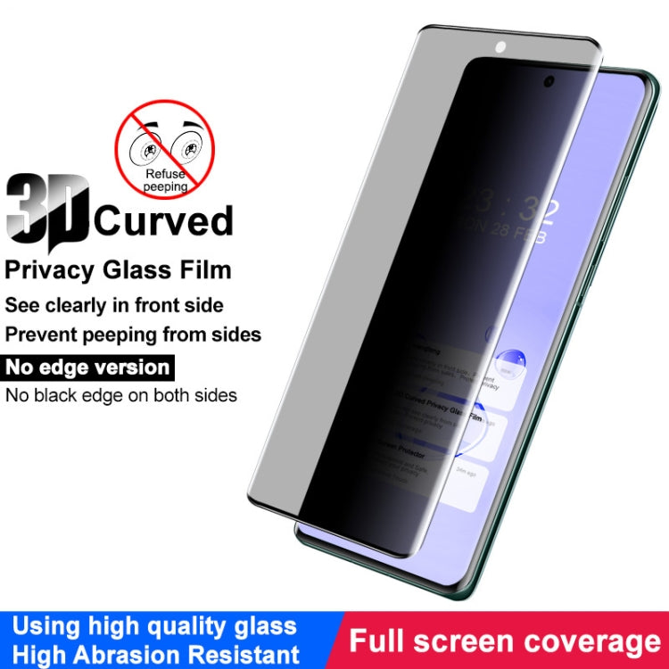 For OPPO Find X6 Pro 5G imak No Edge Version 3D Curved Privacy Full Screen Tempered Glass Film