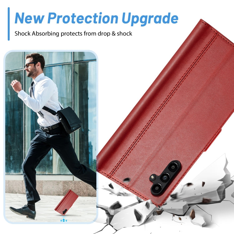 For Samsung Galaxy A15 4G / 5G LC.IMEEKE Skin-friendly Card Slots Leather Phone Case(Red)