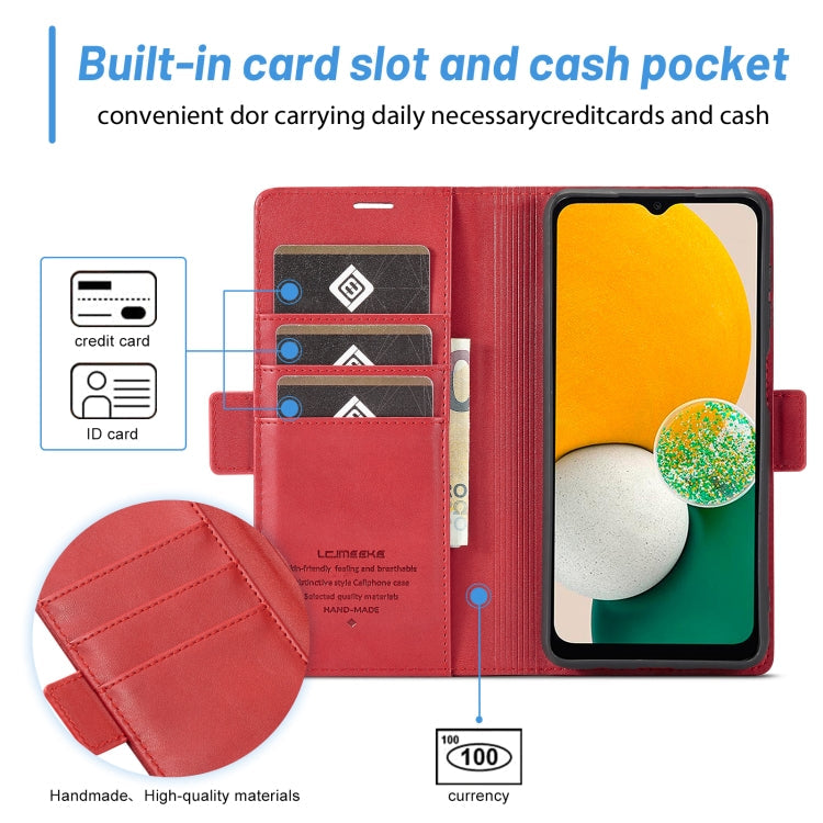 For Samsung Galaxy A15 4G / 5G LC.IMEEKE Skin-friendly Card Slots Leather Phone Case(Red)