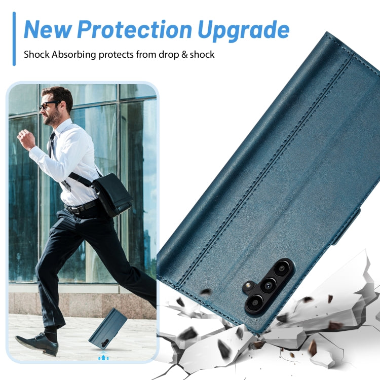 For Samsung Galaxy A15 4G / 5G LC.IMEEKE Skin-friendly Card Slots Leather Phone Case(Blue)