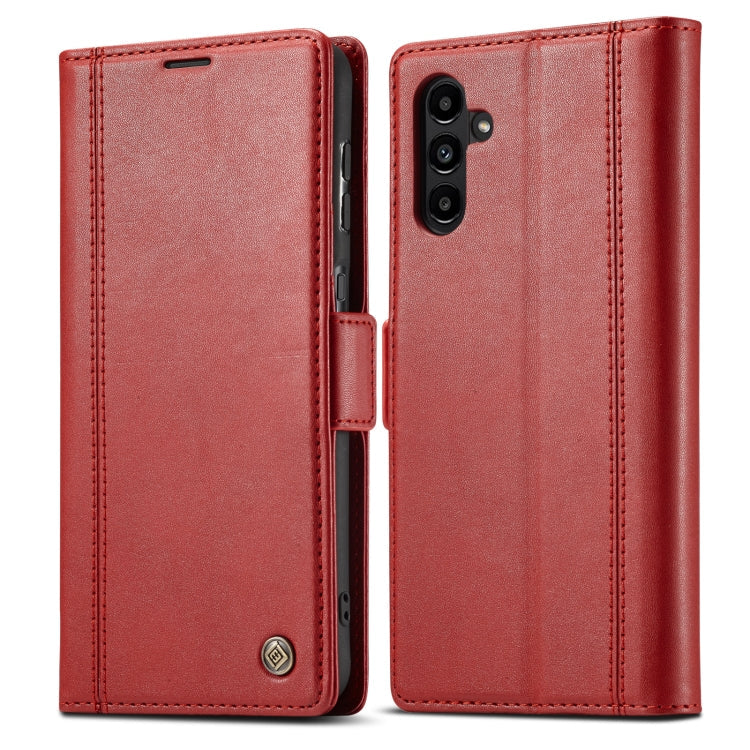 For Samsung Galaxy A35 5G LC.IMEEKE Skin-friendly Card Slots Leather Phone Case(Red)