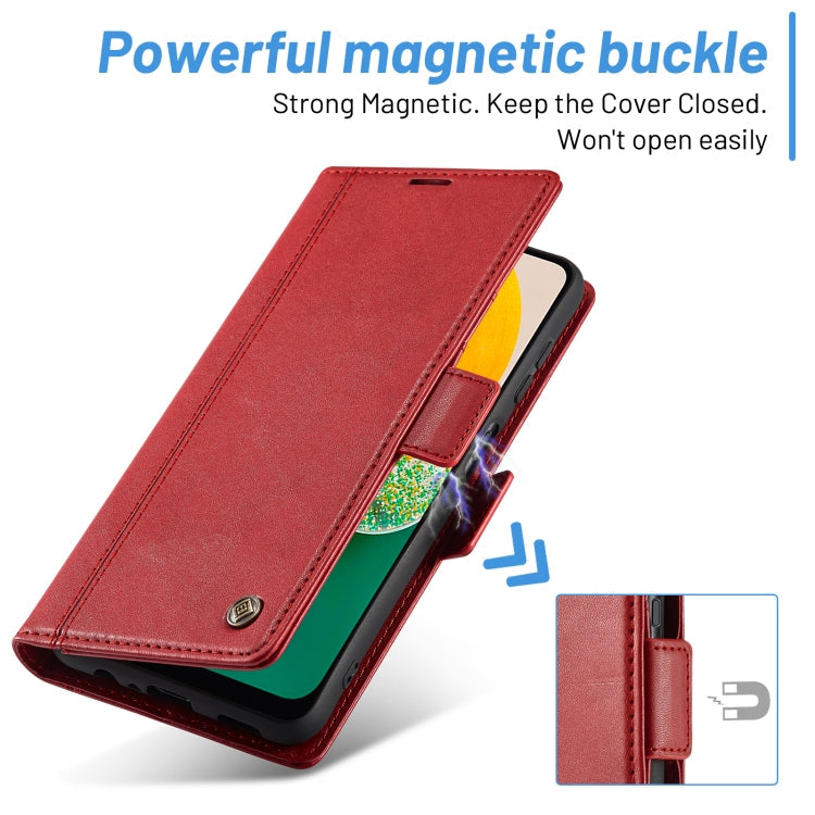 For Samsung Galaxy A35 5G LC.IMEEKE Skin-friendly Card Slots Leather Phone Case(Red)