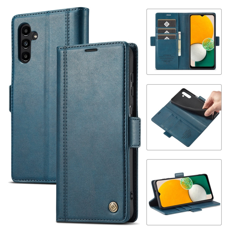 For Samsung Galaxy A35 5G LC.IMEEKE Skin-friendly Card Slots Leather Phone Case(Blue)